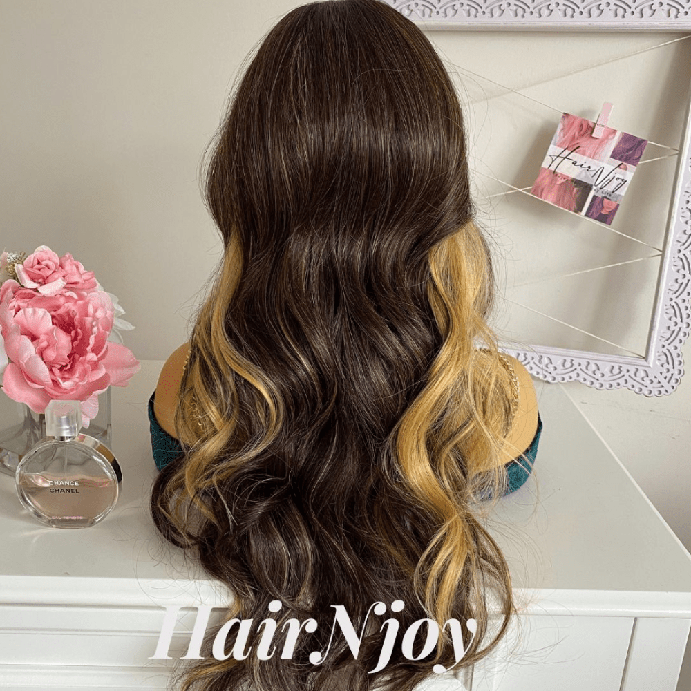 Dark Brown Honey Blonde Balayage Wig - HairNjoy