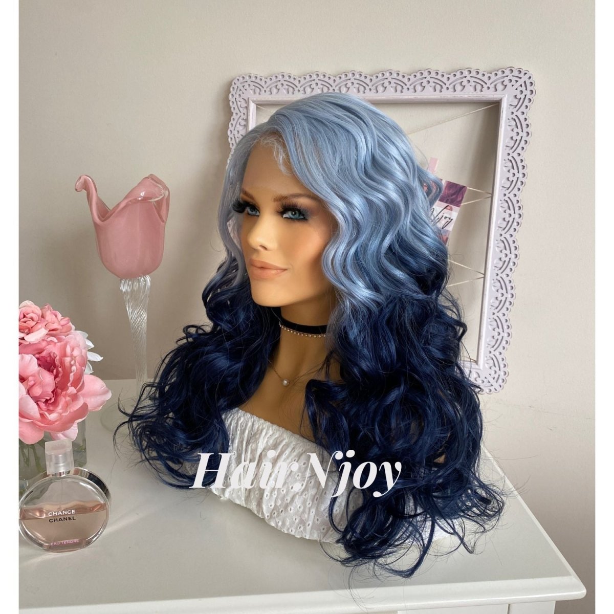Deep Ocean Blue Body Wave Lace front Wig - HairNjoy