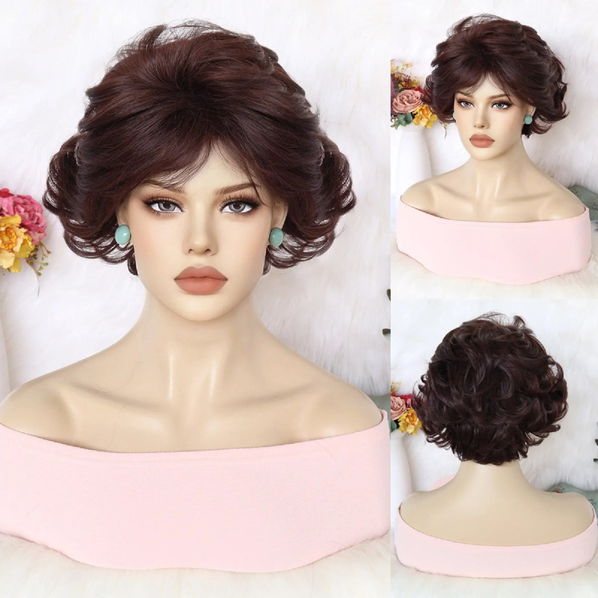 Glamorous Dark Brown Synthetic Hair Wig - HairNjoy