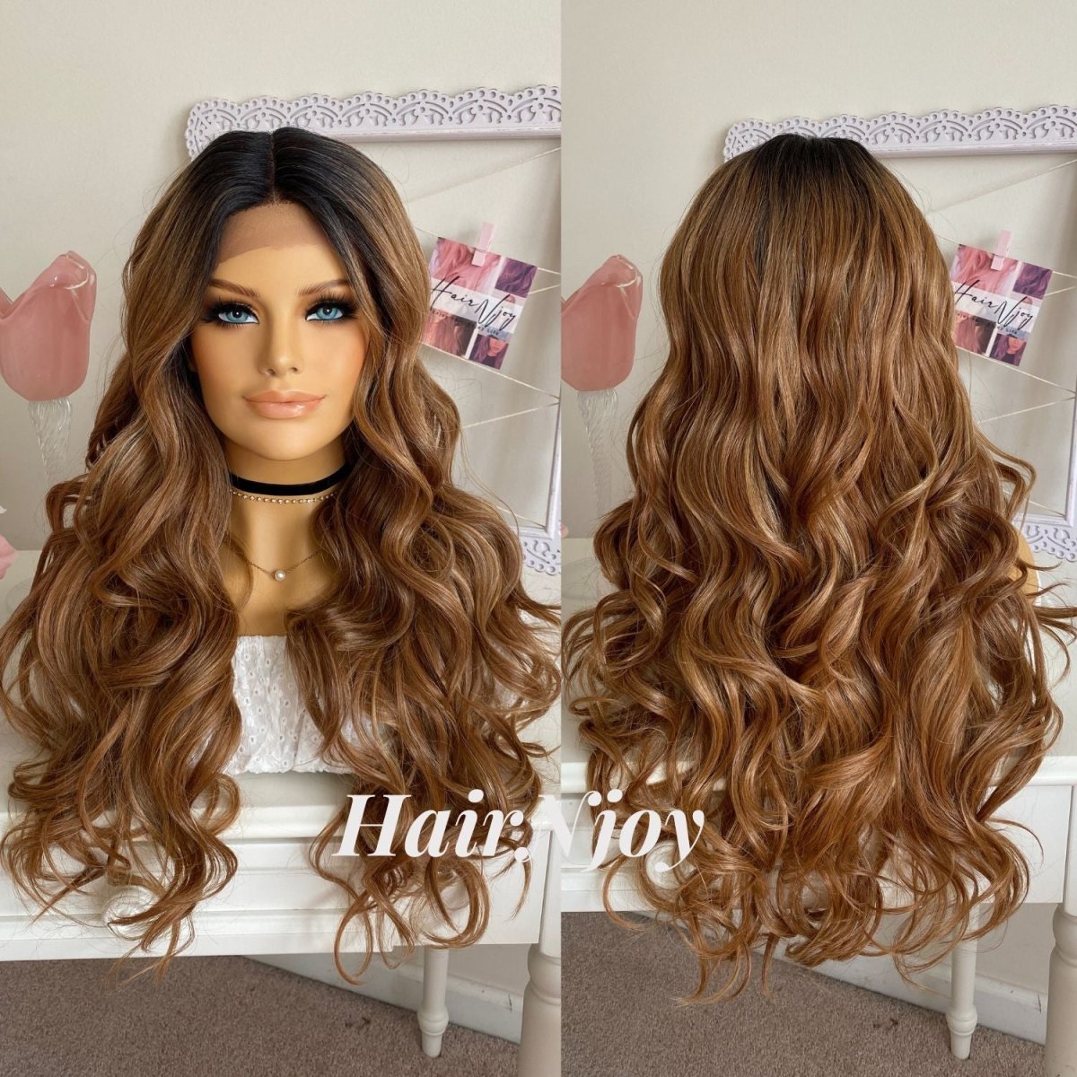 Glueless Human Hair Ombre Lace Front Wig - HairNjoy