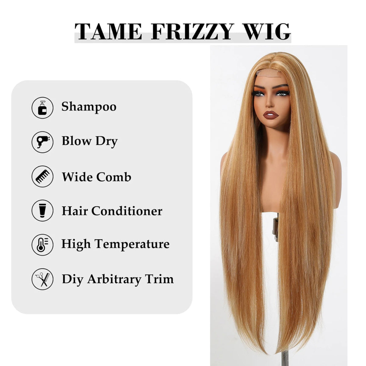 Golden Blonde Highlight Lace Front Wig - HairNjoy