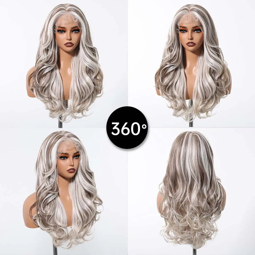 Gray White Highlight Lace Wig - HairNjoy