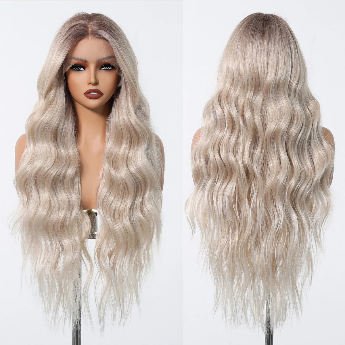 Gray White Highlight Lace Wig - HairNjoy