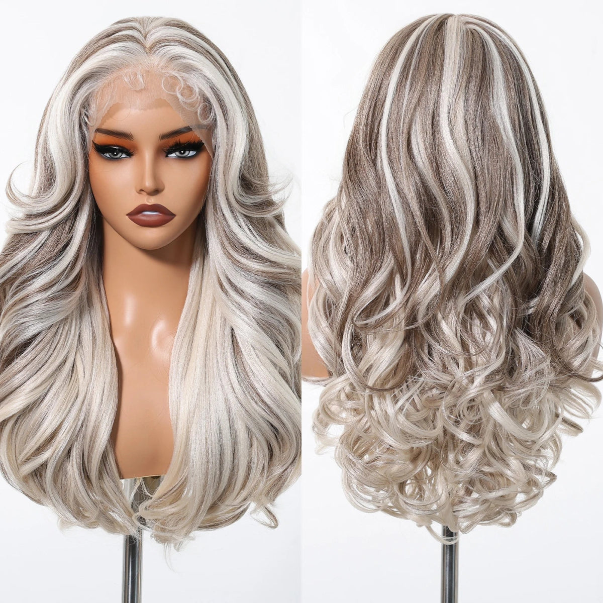 Gray White Highlight Lace Wig - HairNjoy