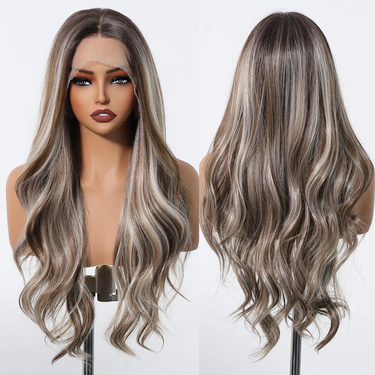 Gray White Highlight Lace Wig - HairNjoy