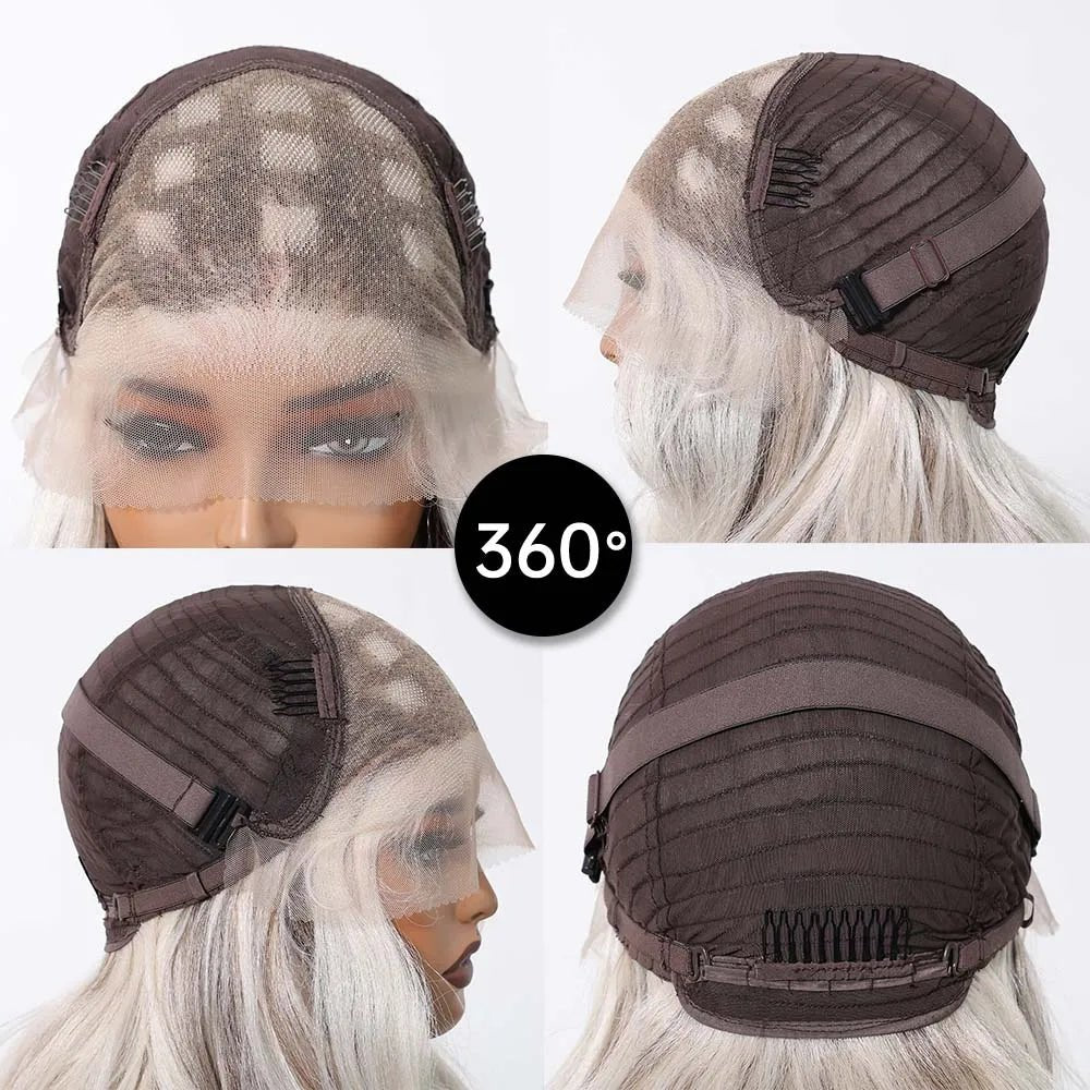 Gray White Highlight Lace Wig - HairNjoy