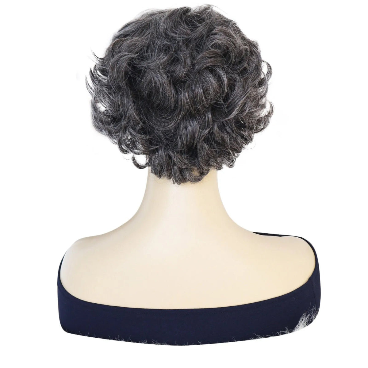 Grey Vintage Old Lady Short Synthetic Wig - HairNjoy