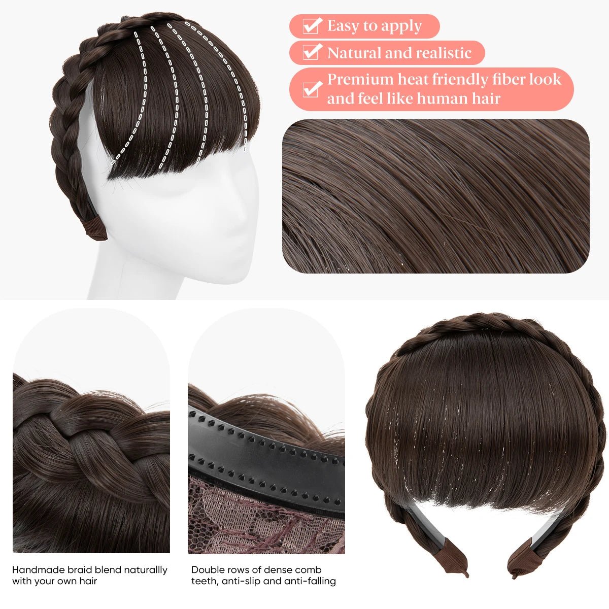 Headband Blunt Fringe Bangs Extension - HairNjoy