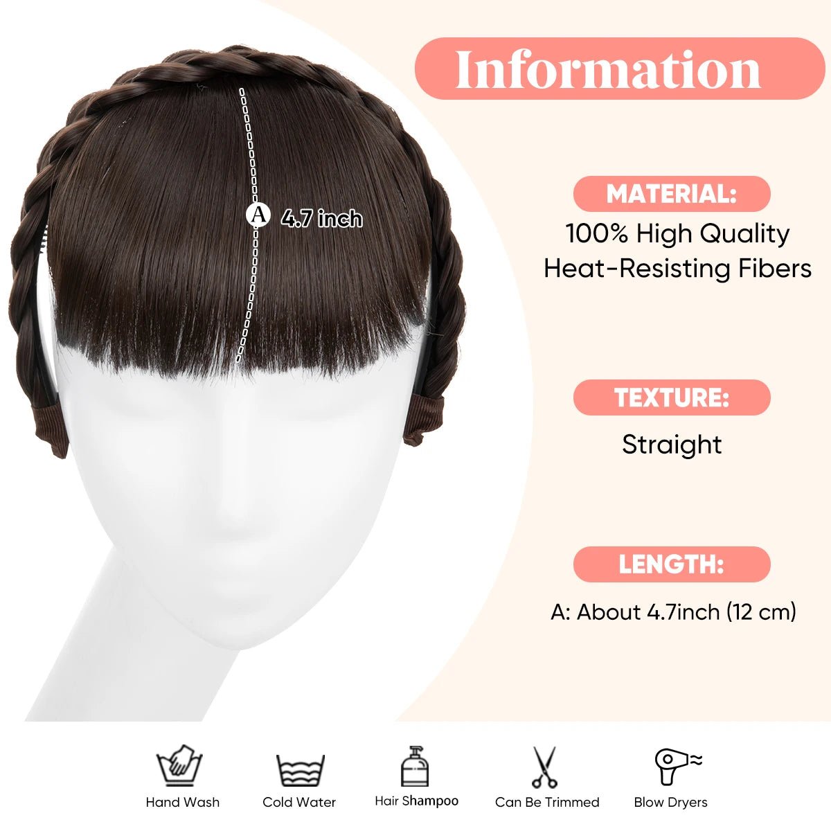 Headband Blunt Fringe Bangs Extension - HairNjoy