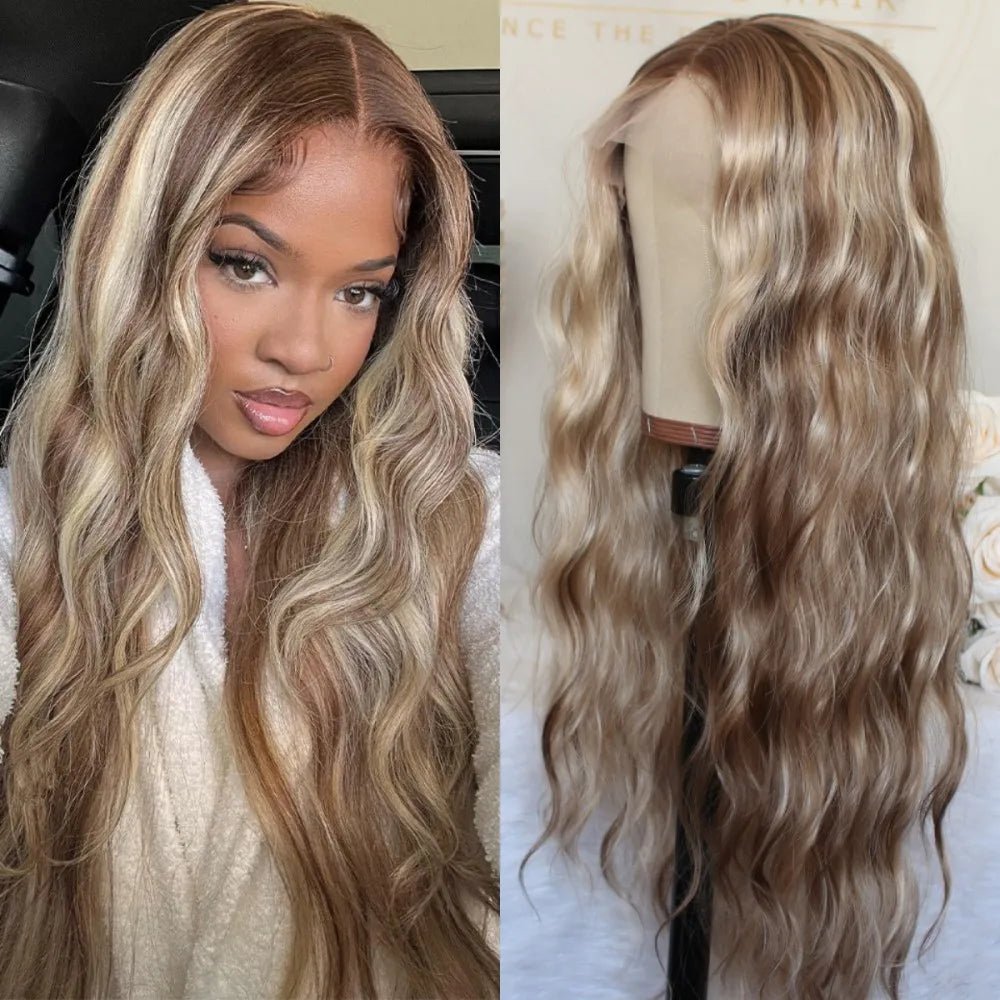 Highlight Blonde Wavy T - Part Wig - HairNjoy