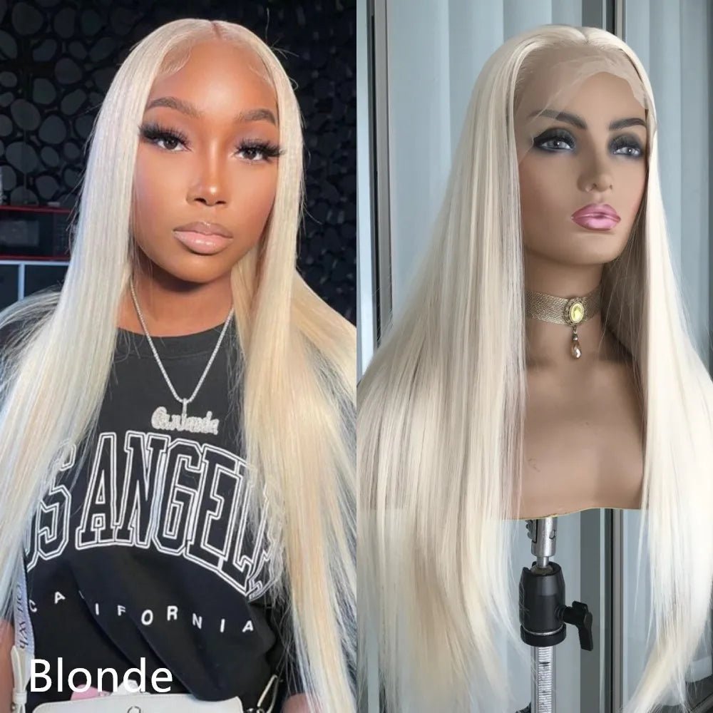 Highlight Brown Long Straight Lace Front Wig - HairNjoy