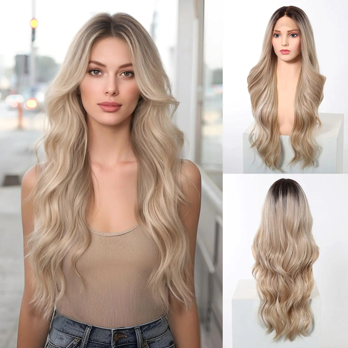 Highlight Daily Wavy Synthetic Wig - HairNjoy