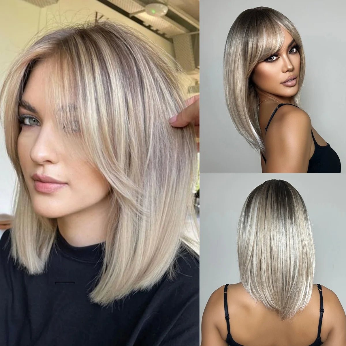 Honey Brown Short Straight Wig - HairNjoy