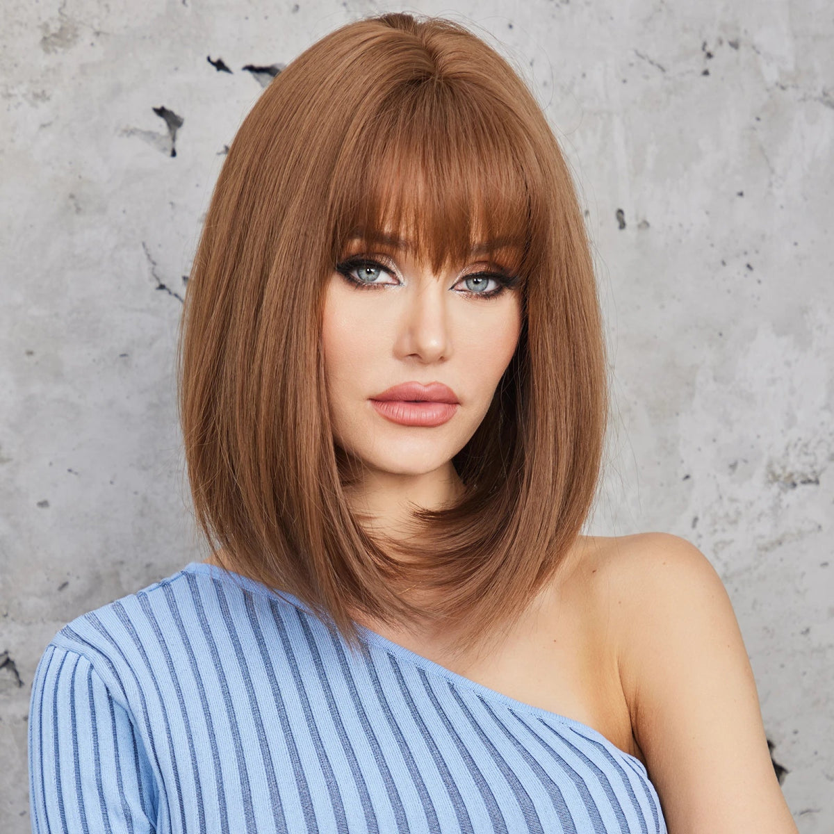 Honey Brown Short Straight Wig - HairNjoy