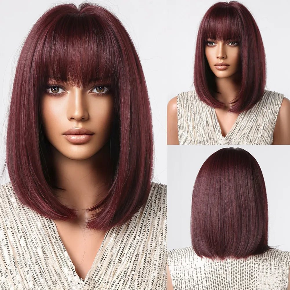 Honey Brown Short Straight Wig - HairNjoy