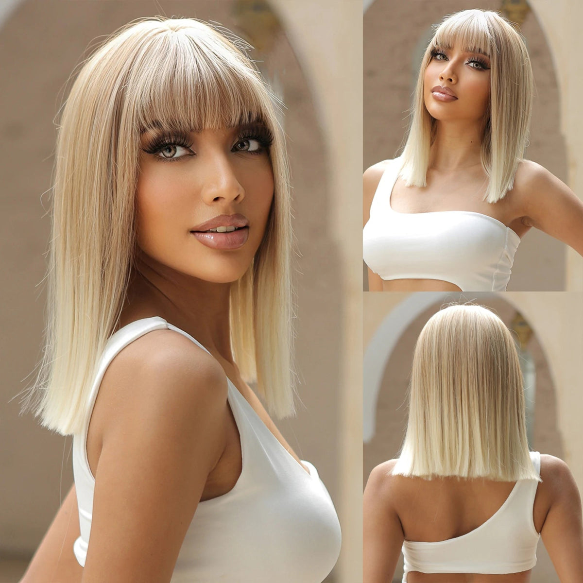 Honey Brown Short Straight Wig - HairNjoy