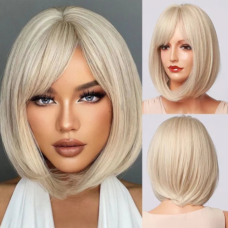 Honey Brown Short Straight Wig - HairNjoy