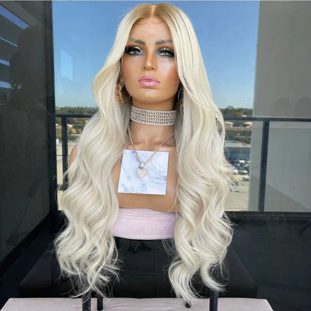 Human Hair Full Lace Wigs Platinum White Blonde - HairNjoy
