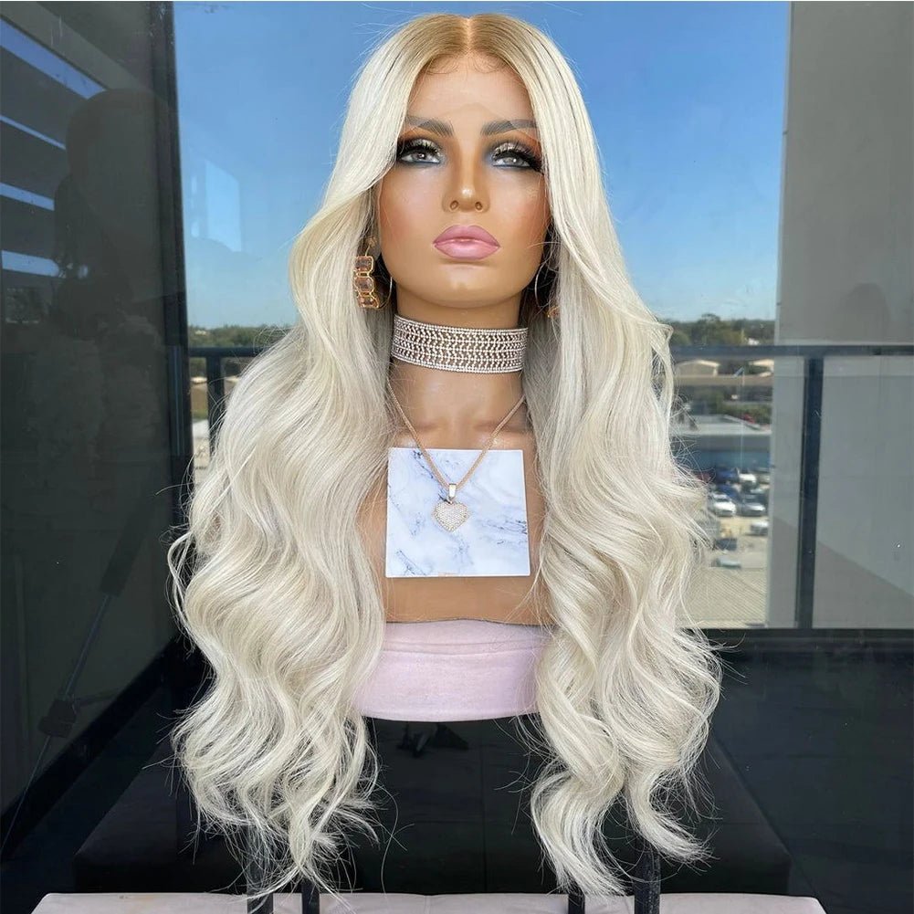 Human Hair Full Lace Wigs Platinum White Blonde - HairNjoy