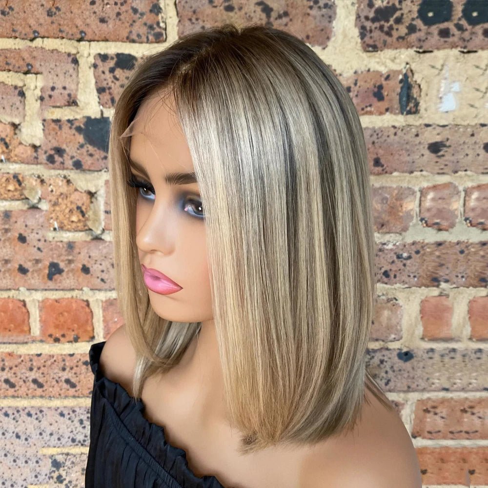 Human Hair HD Lace Ash Blonde Highlights - HairNjoy