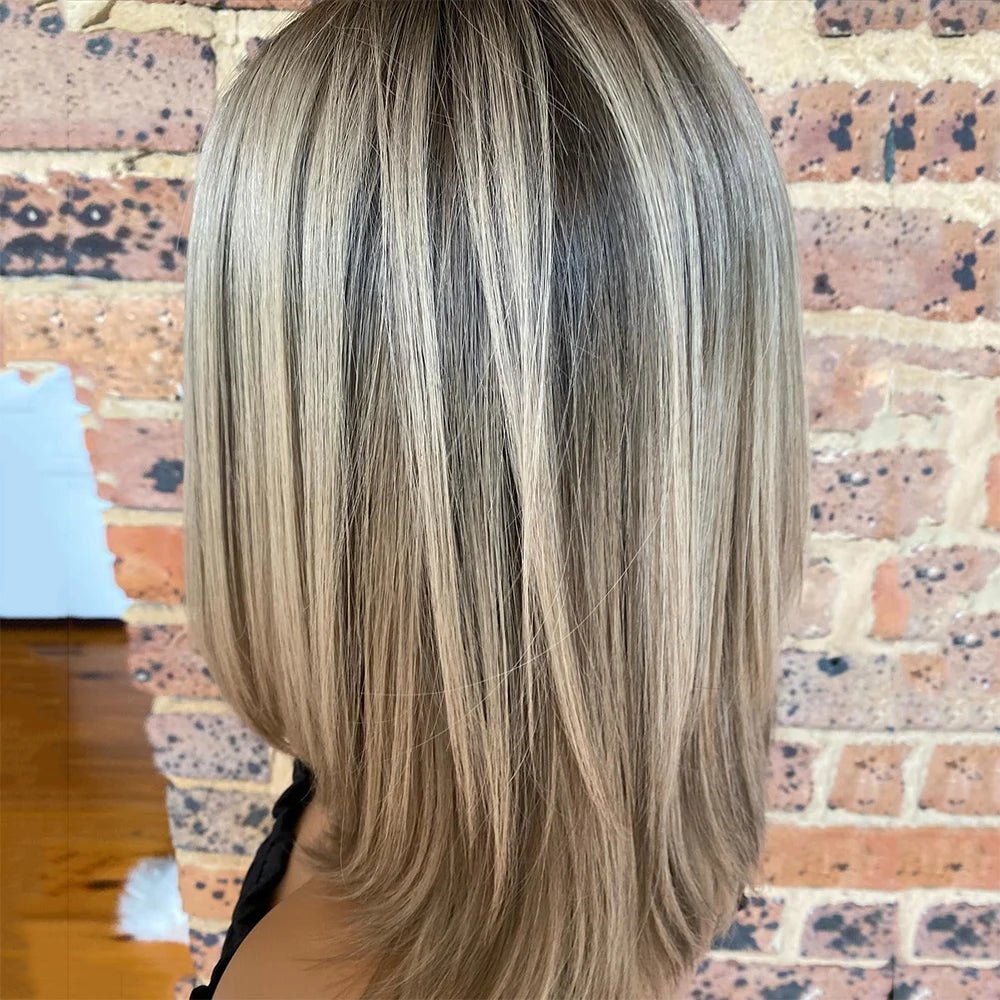 Human Hair HD Lace Ash Blonde Highlights - HairNjoy