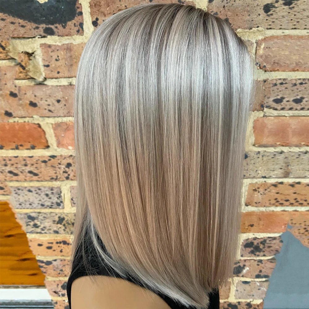 Human Hair HD Lace Ash Blonde Highlights - HairNjoy