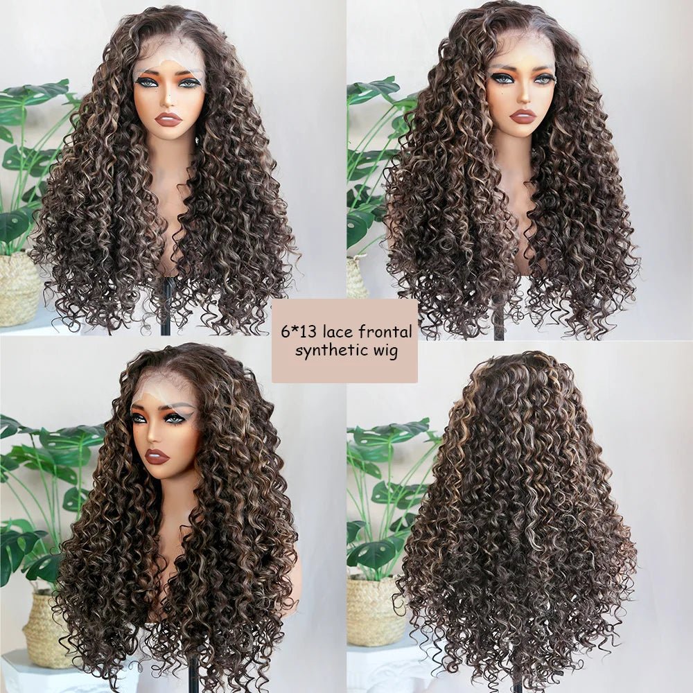 Kinky Curly Highlight Lace Front Wig - HairNjoy