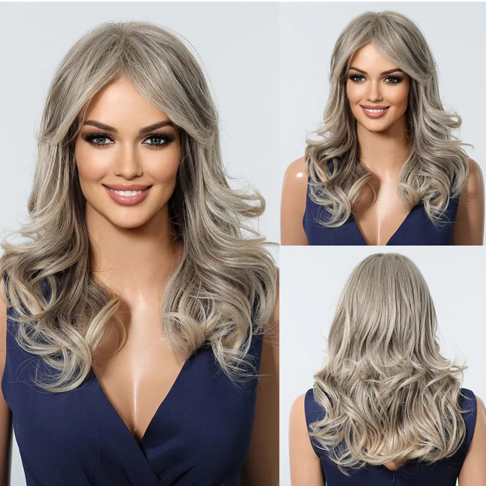 Layered Synthetic Natural Wig with Bangs - HairNjoy