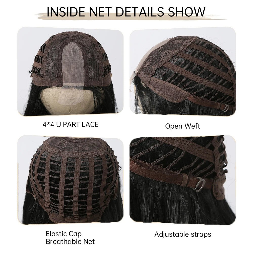 Long Brown White Lace Front Wig - HairNjoy