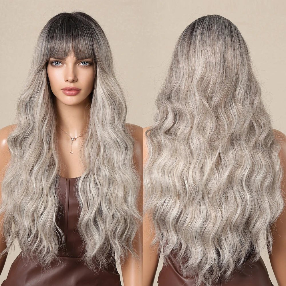 Long Fluffy Wavy Synthetic Wig - HairNjoy