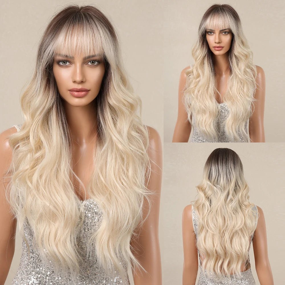 Long Fluffy Wavy Synthetic Wig - HairNjoy