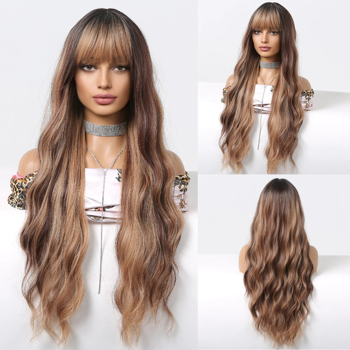 Long Fluffy Wavy Synthetic Wig - HairNjoy
