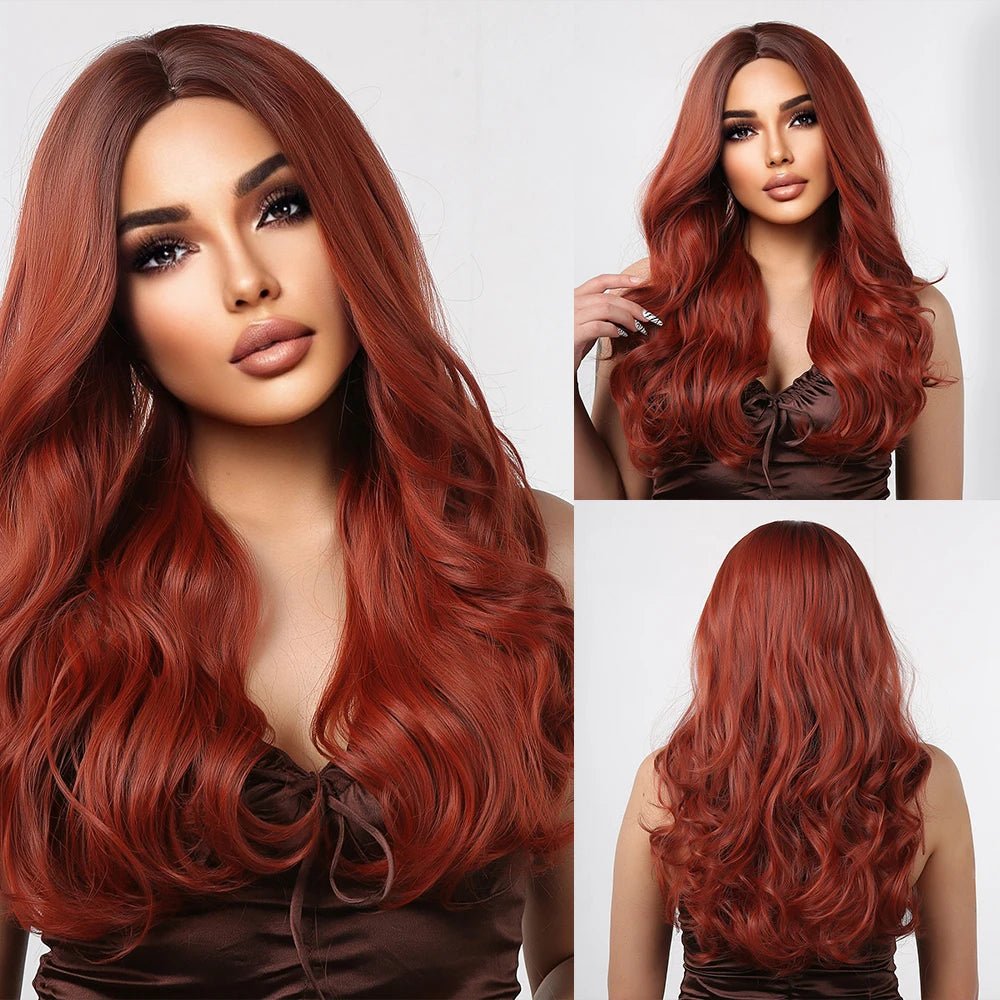 Long Fluffy Wavy Synthetic Wig - HairNjoy