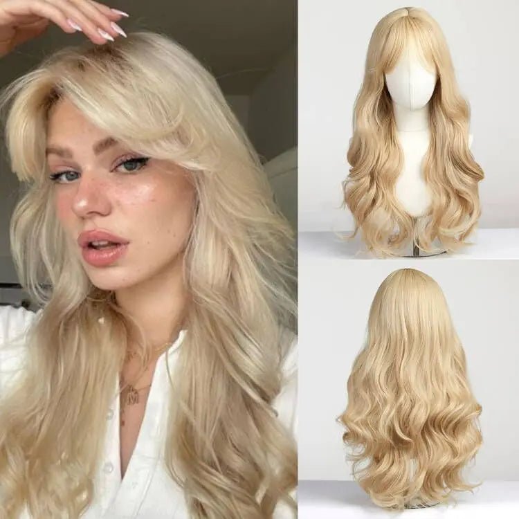 Long Fluffy Wavy Synthetic Wig - HairNjoy