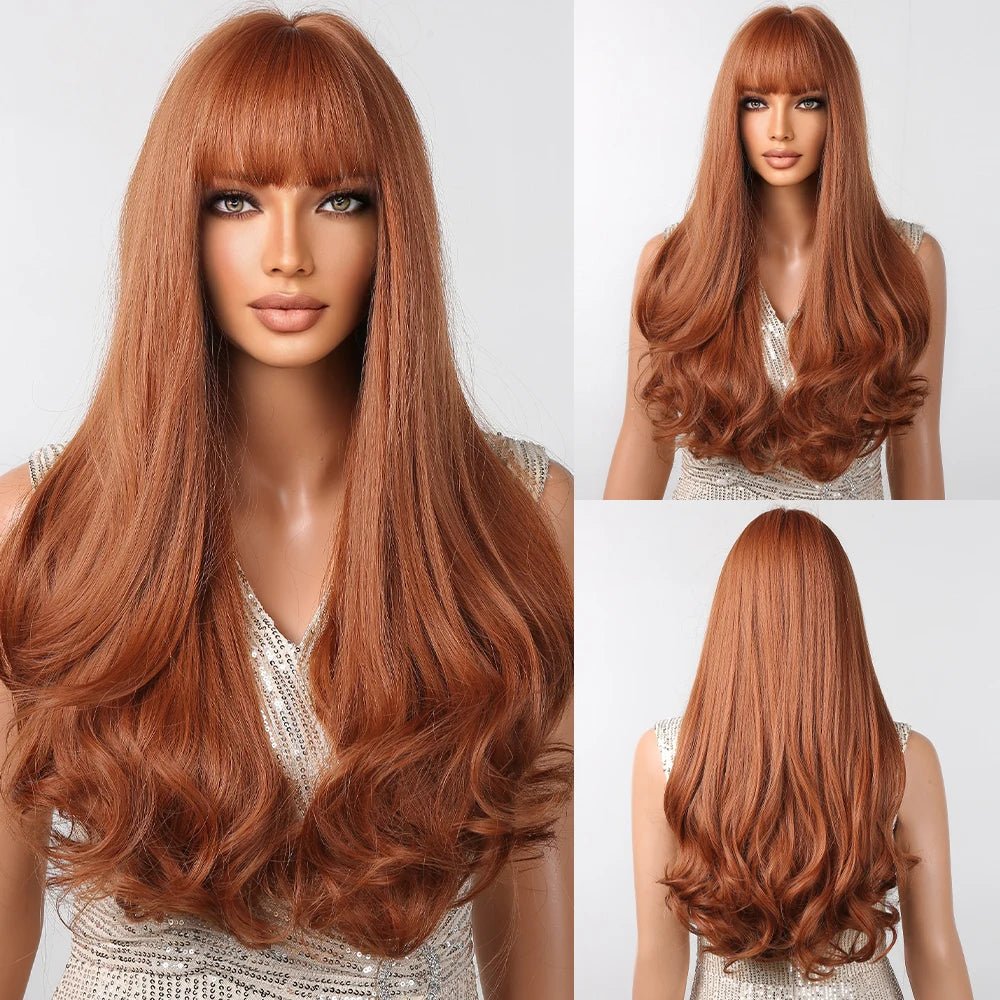 Long Fluffy Wavy Synthetic Wig - HairNjoy