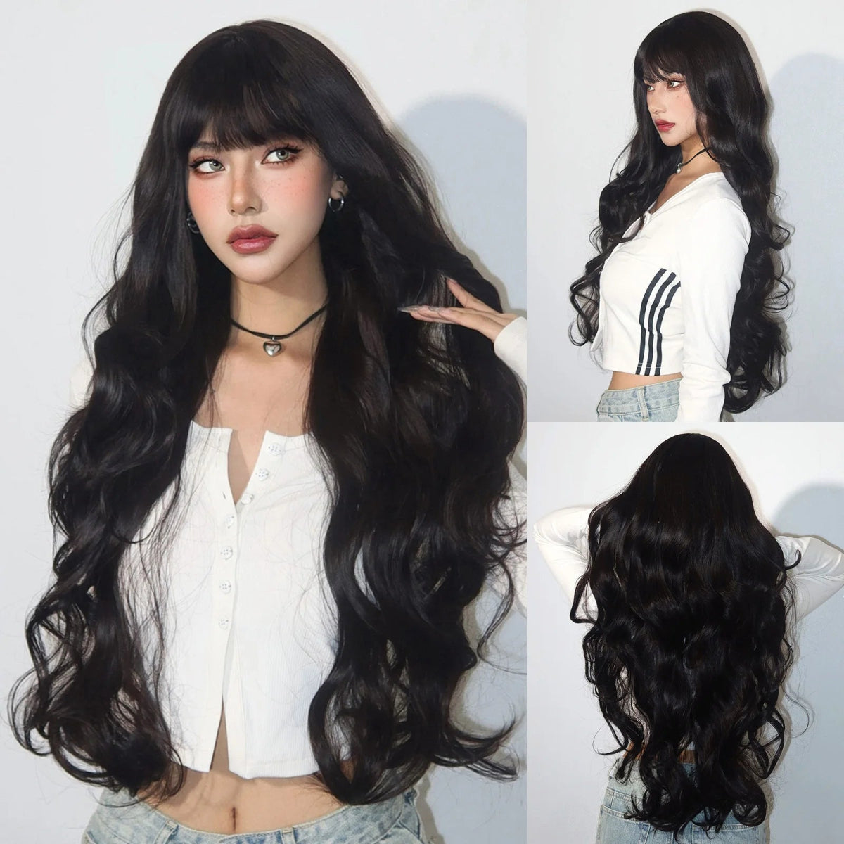Long Fluffy Wavy Synthetic Wig - HairNjoy