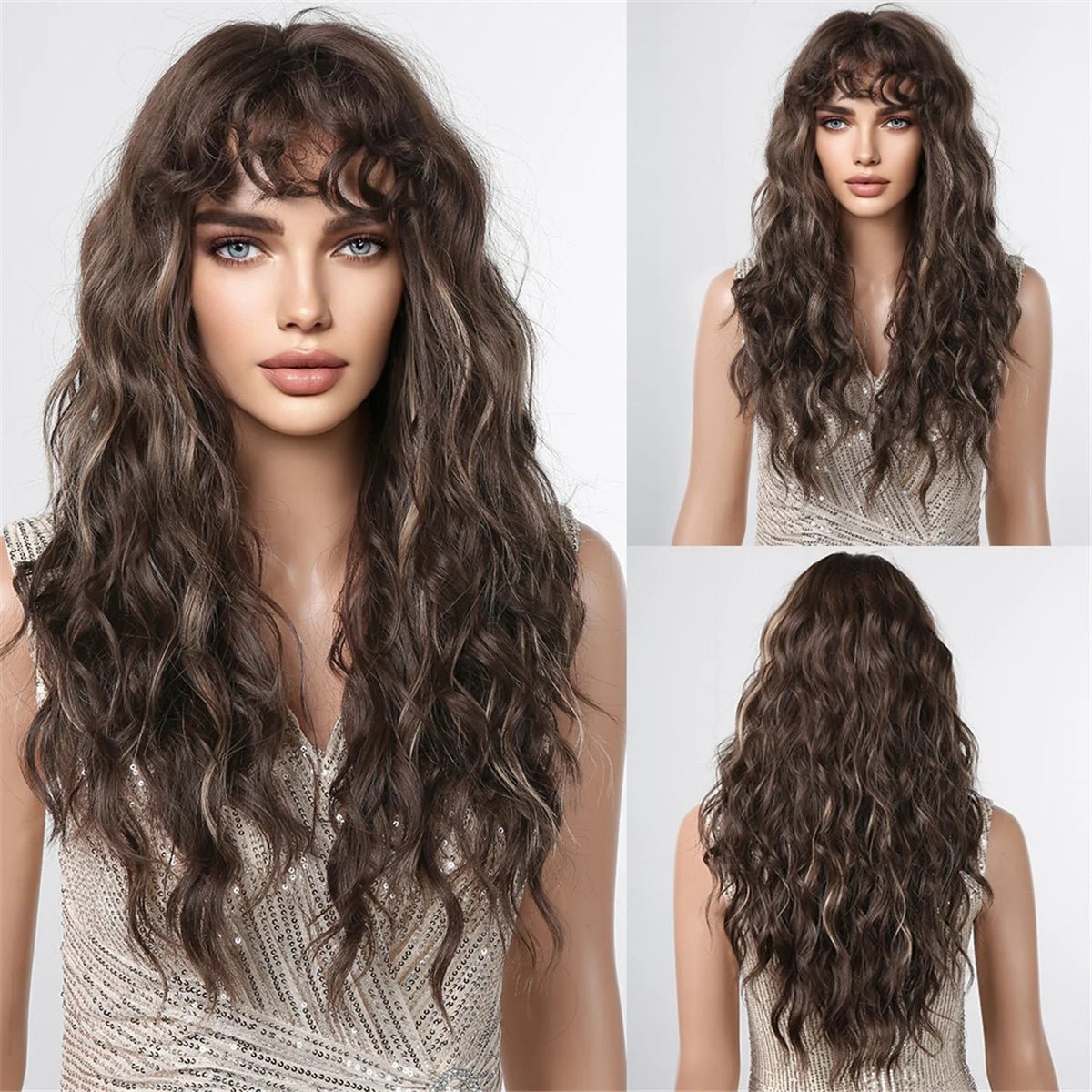 Long Fluffy Wavy Synthetic Wig - HairNjoy