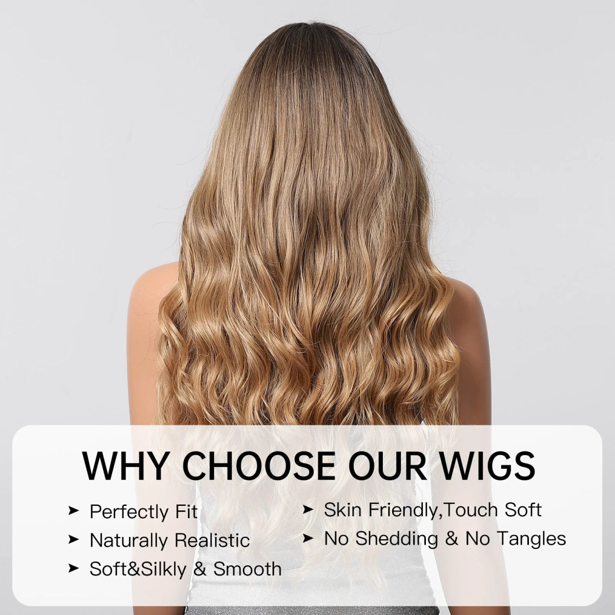 Long Golden Brown Wavy Wig - HairNjoy