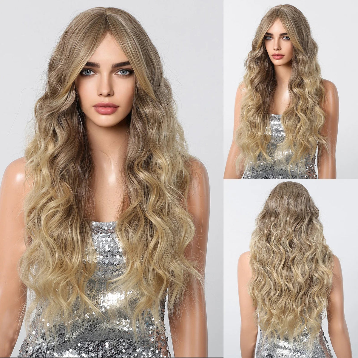Long Golden Brown Wavy Wig - HairNjoy