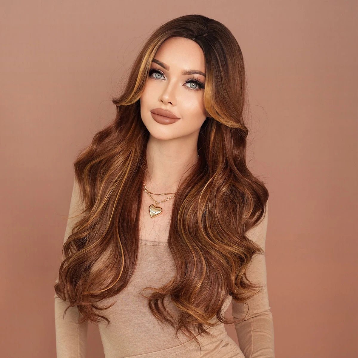 Long Loose Wavy Light Brown Wig - HairNjoy