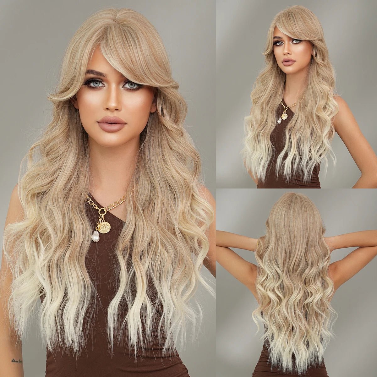 Long Loose Wavy Light Brown Wig - HairNjoy