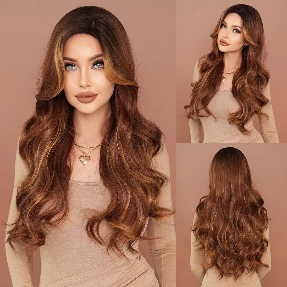 Long Loose Wavy Light Brown Wig - HairNjoy