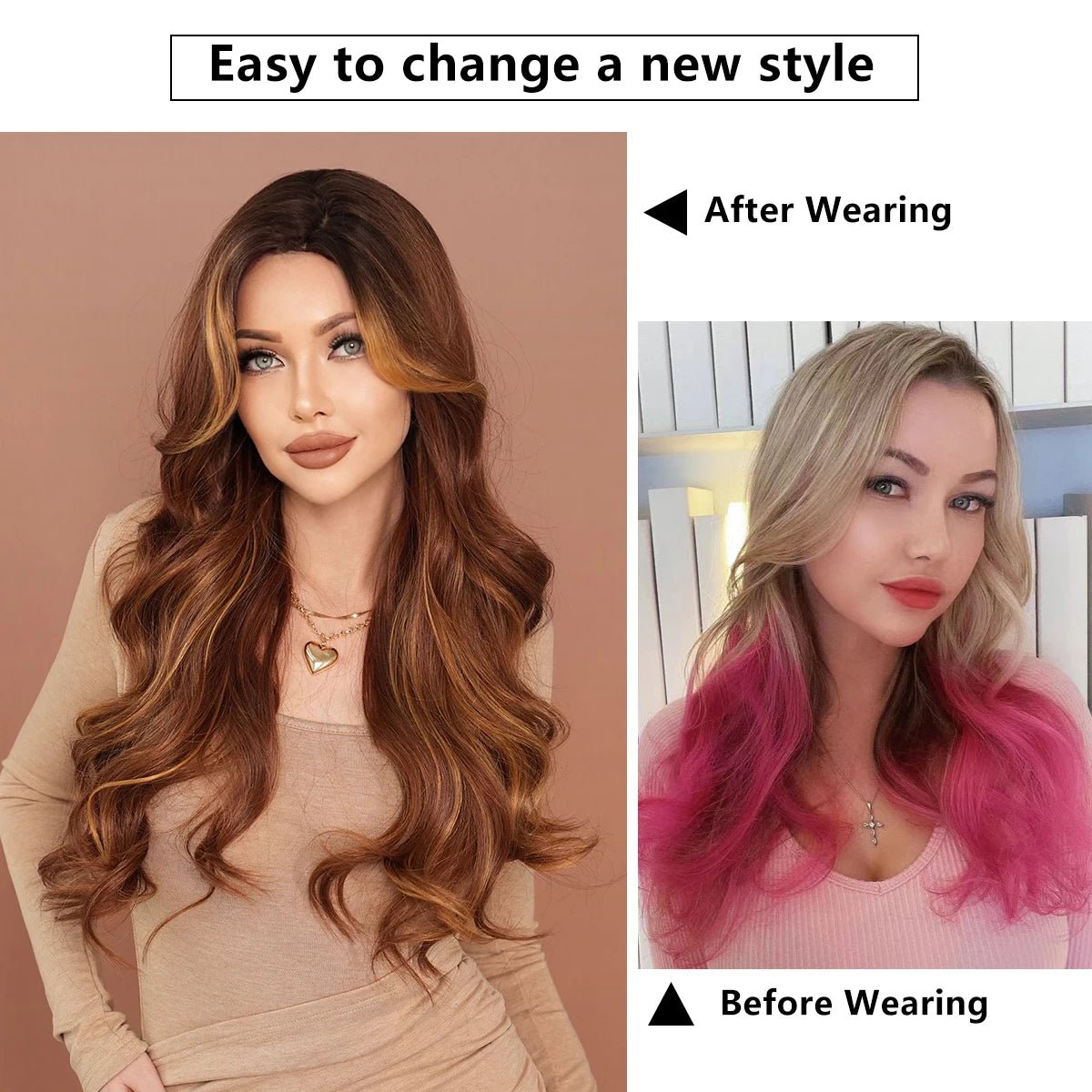 Long Loose Wavy Light Brown Wig - HairNjoy