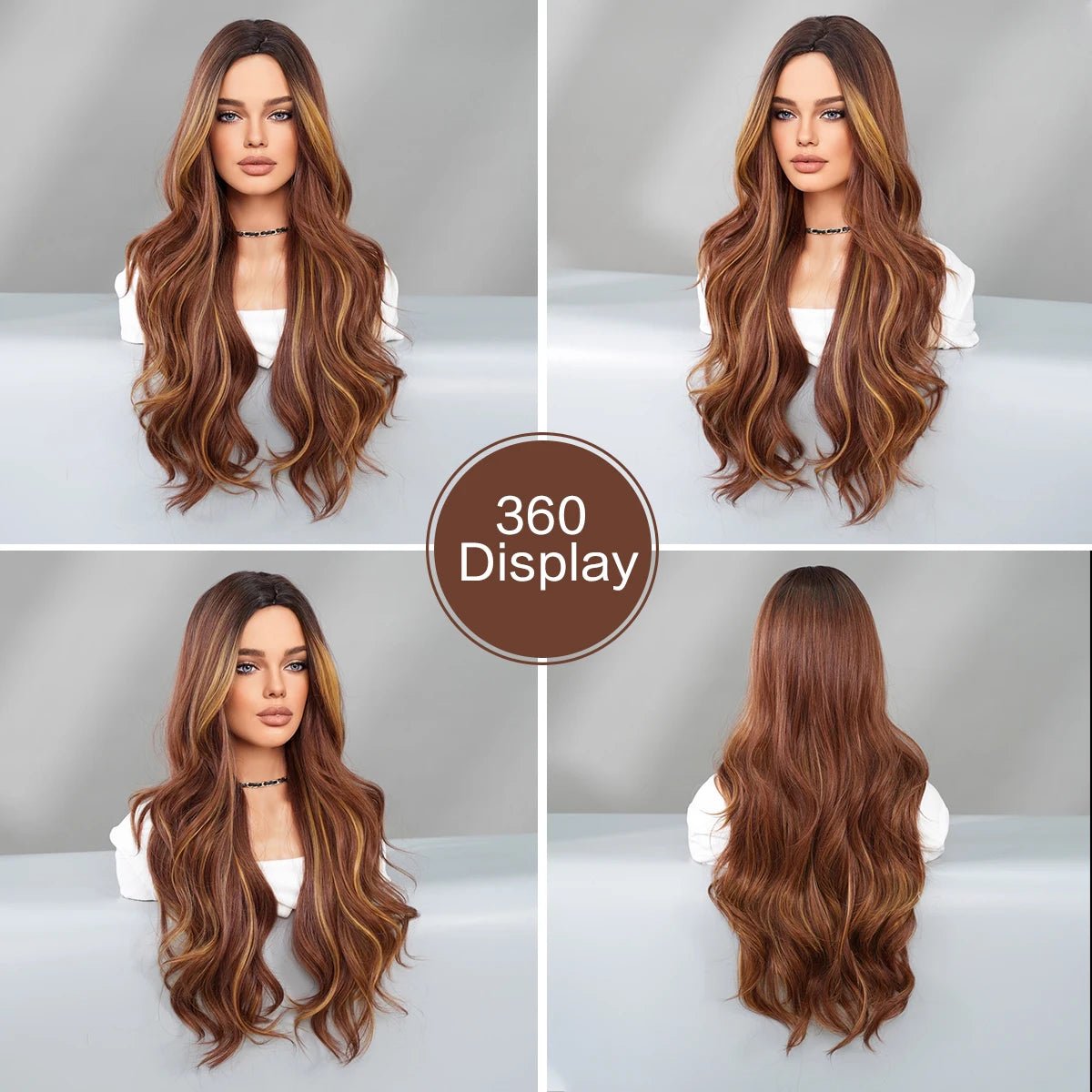 Long Loose Wavy Light Brown Wig - HairNjoy