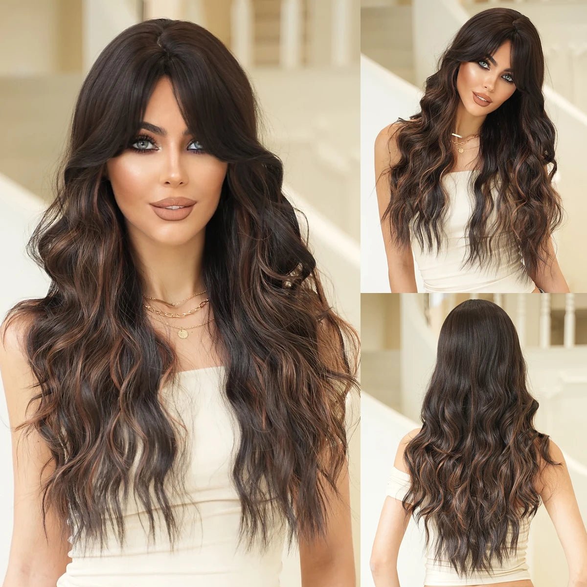 Long Loose Wavy Light Brown Wig - HairNjoy