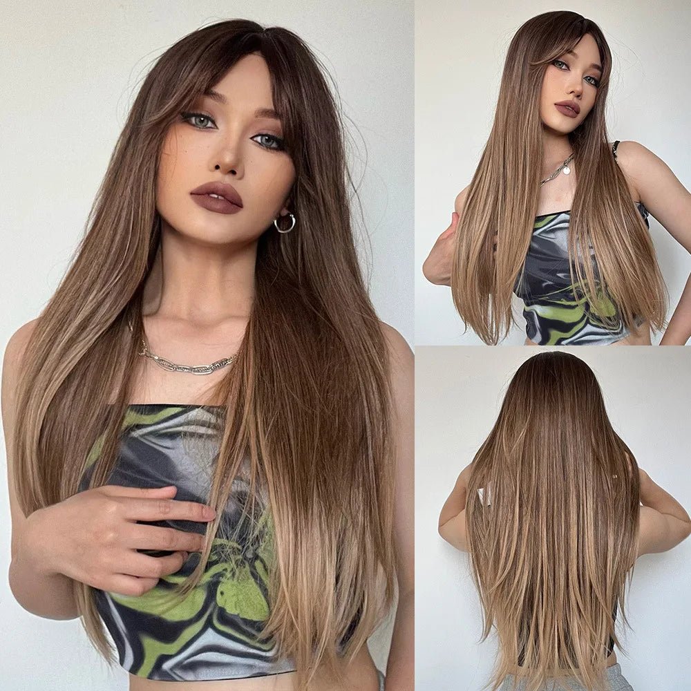 Long Straight Black Wig for Daily & Cosplay - HairNjoy