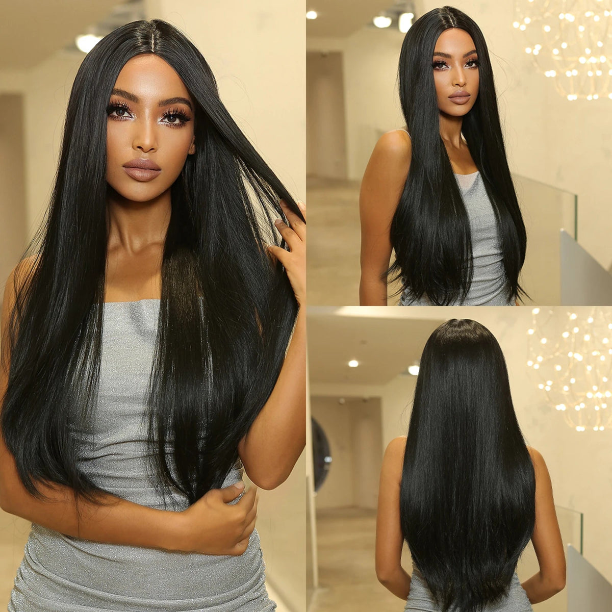 Long Straight Black Wig for Daily & Cosplay - HairNjoy