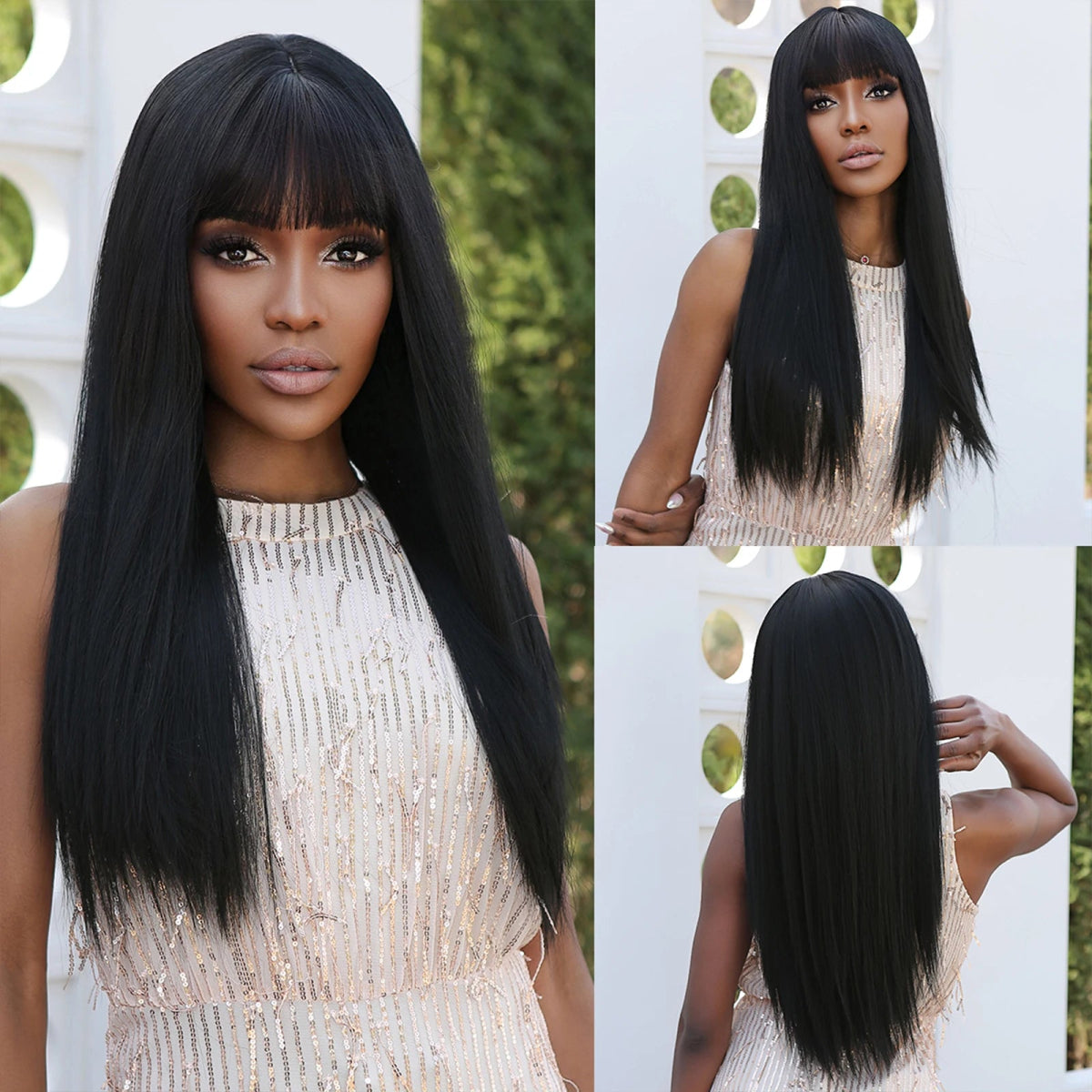 Long Straight Black Wig for Daily & Cosplay - HairNjoy