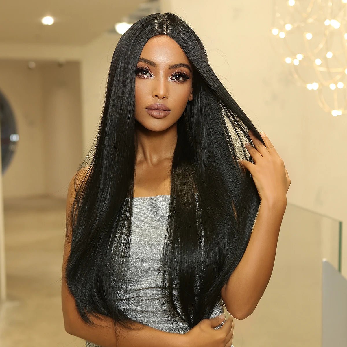 Long Straight Black Wig for Daily & Cosplay - HairNjoy