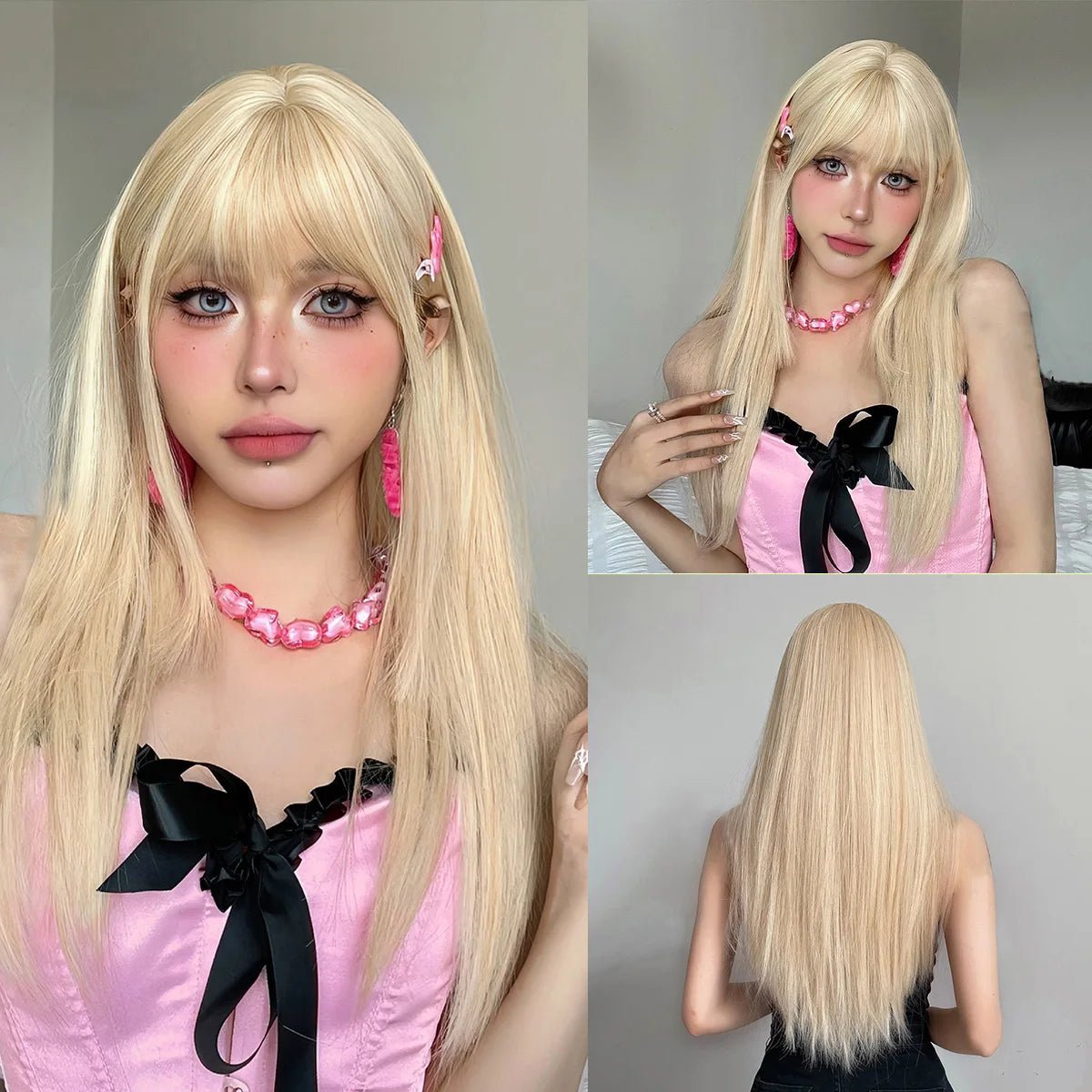 Long Straight Black Wig for Daily & Cosplay - HairNjoy